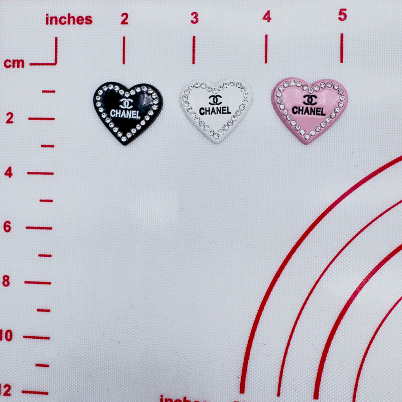 CC-Metal Love Shape With Diamond 25MM*25MM
