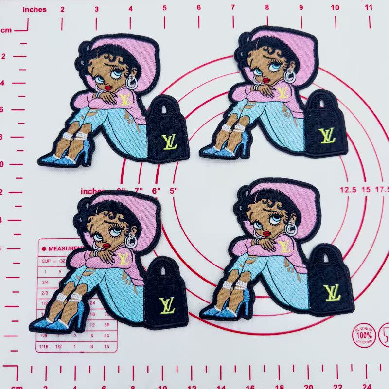 Mid(Iron-on) L-Girl Shape Patches