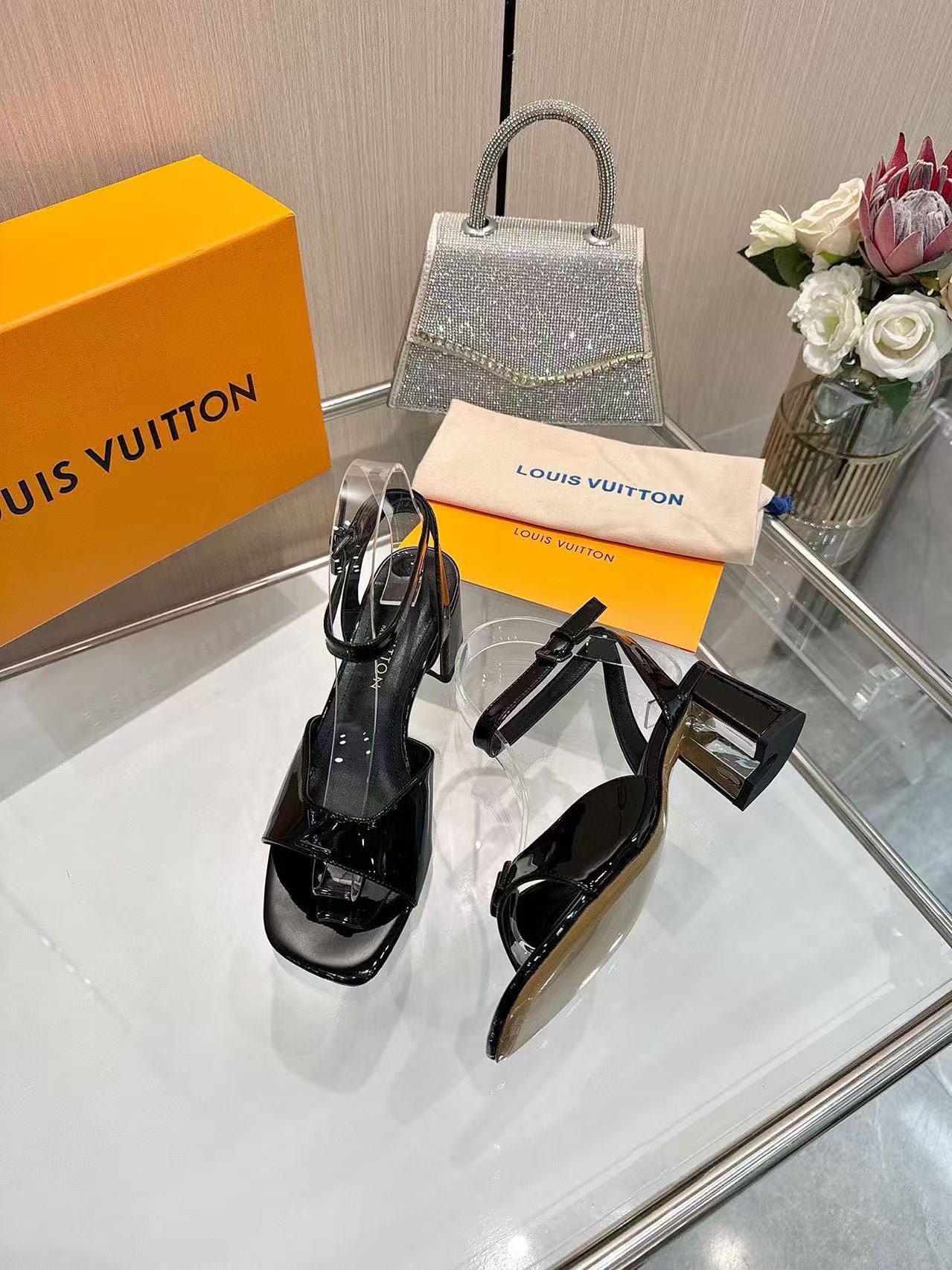 LV patent leather high heels