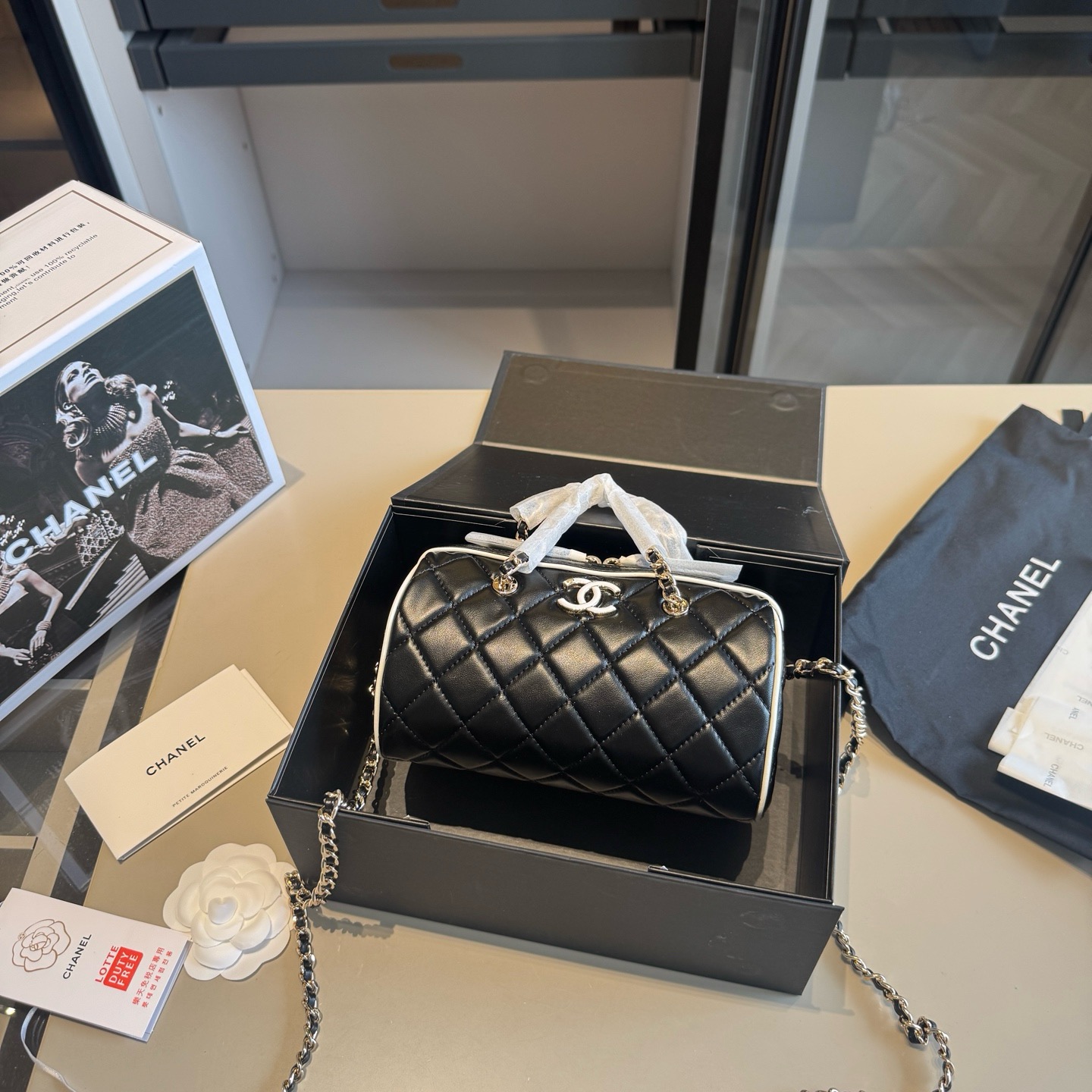 CHANEL Comic-Print Bowling Bag