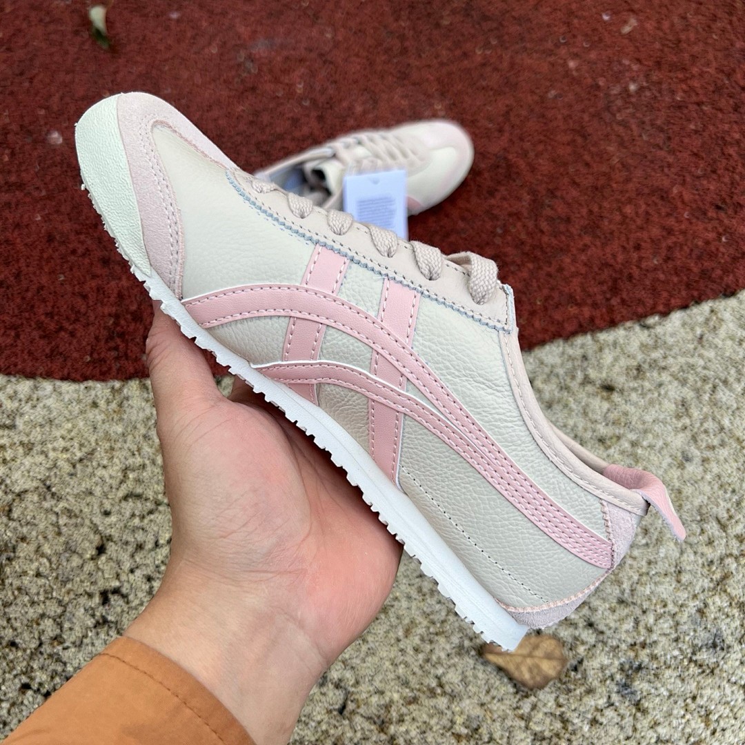 鬼冢虎米白粉 Onitsuka Tiger鬼塚虎 MEXICO 66 舒适百搭 防滑耐磨 低帮 米白粉