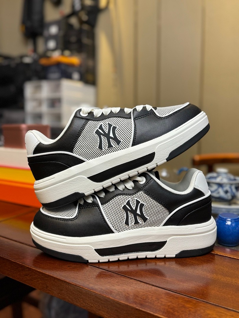 MLB黑白  Chunky Liner 学长鞋 增高厚底板鞋 黑白 ：3ASXLSL4N（GP001）