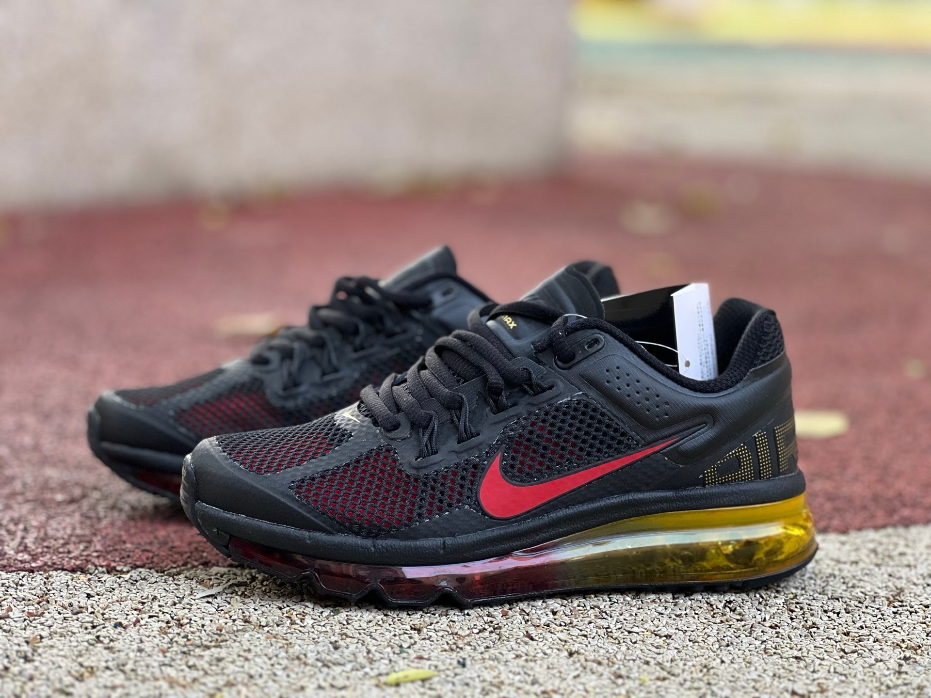 Max2013气垫黑红黄 Nike/耐克 AIR MAX 2013全掌气垫缓震跑步鞋 Hf3660-002