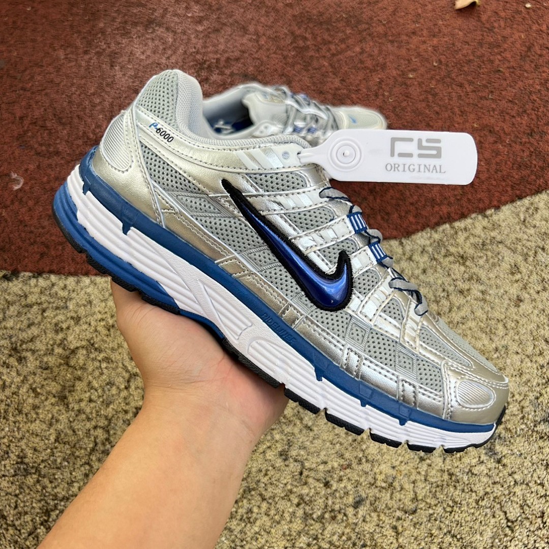 Nike P-6000白蓝银 Nike耐克男鞋 P-6000 PRM 网面透气耐磨运动训练复古跑步鞋 BV1021-001