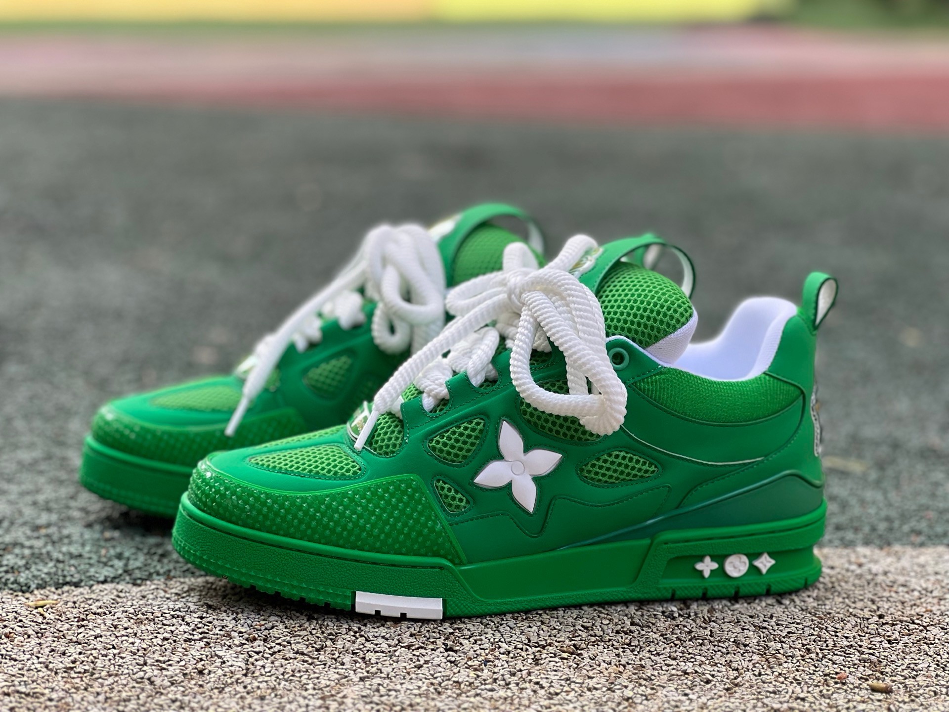 LOUIS VUITTON Skate 皮革 徽标 绿色 尺码：38-46， 50