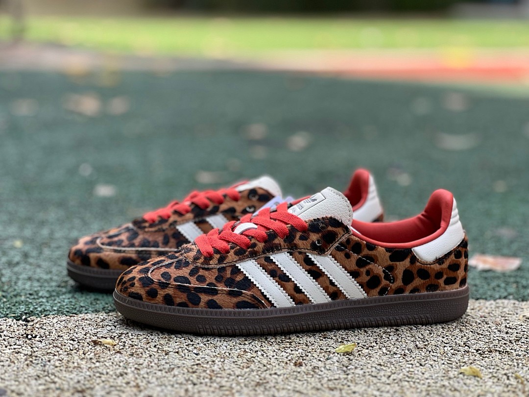 阿迪达斯德训豹纹橙色 s2纯原版 阿迪达斯Adidas Samba OG经典豹纹低帮休闲德训板鞋JI2734