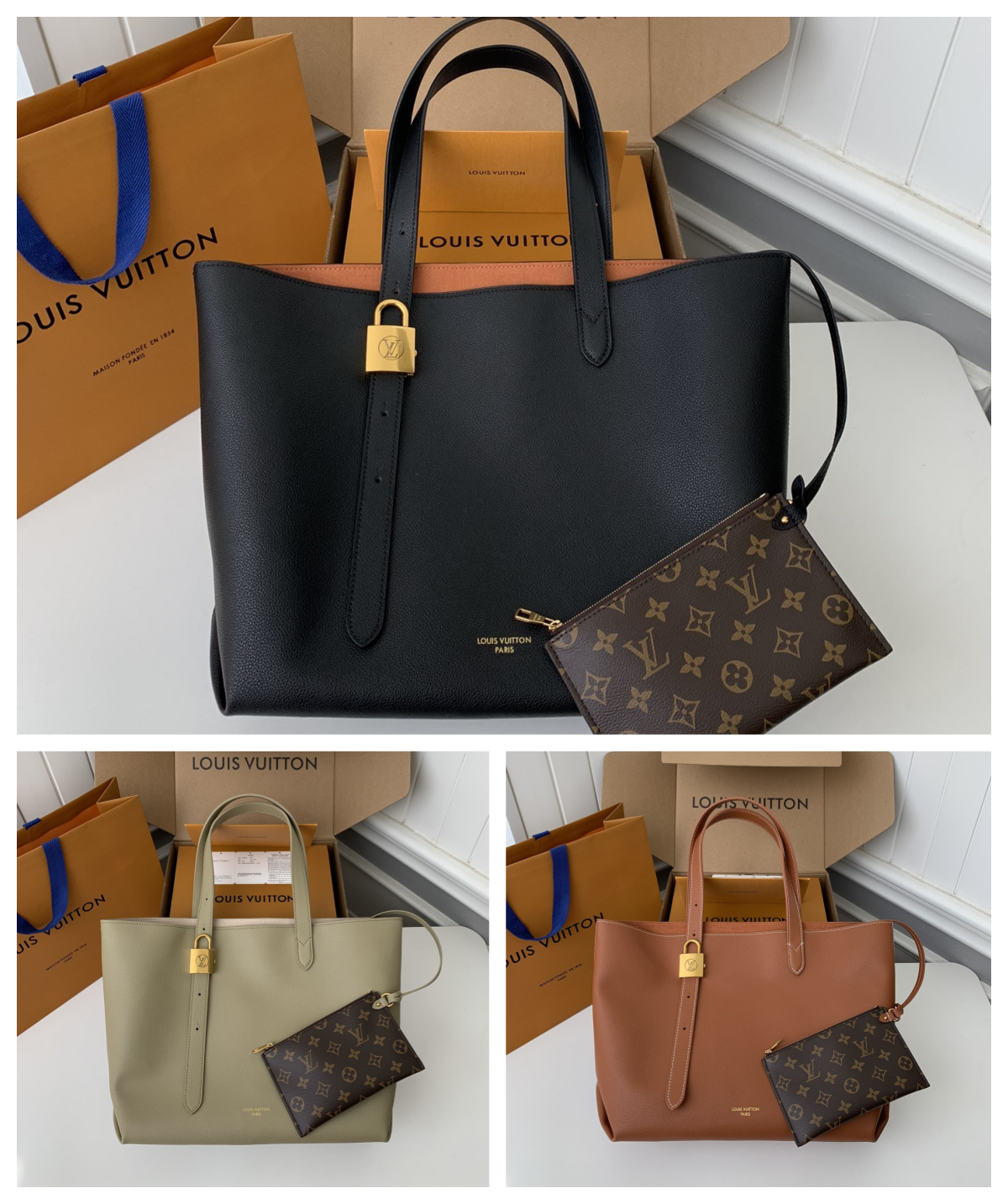 L X V Low Key Cabas Mid -number Handbag M25343  Size: 30*14*47cm