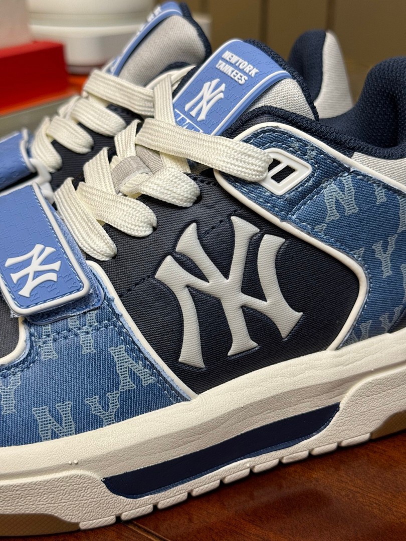 MLB黑蓝牛仔  Chunky Liner Basic MID 中帮魔术贴 老化牛仔蓝 增高厚底板鞋 3ASXCHL4N (GP008)