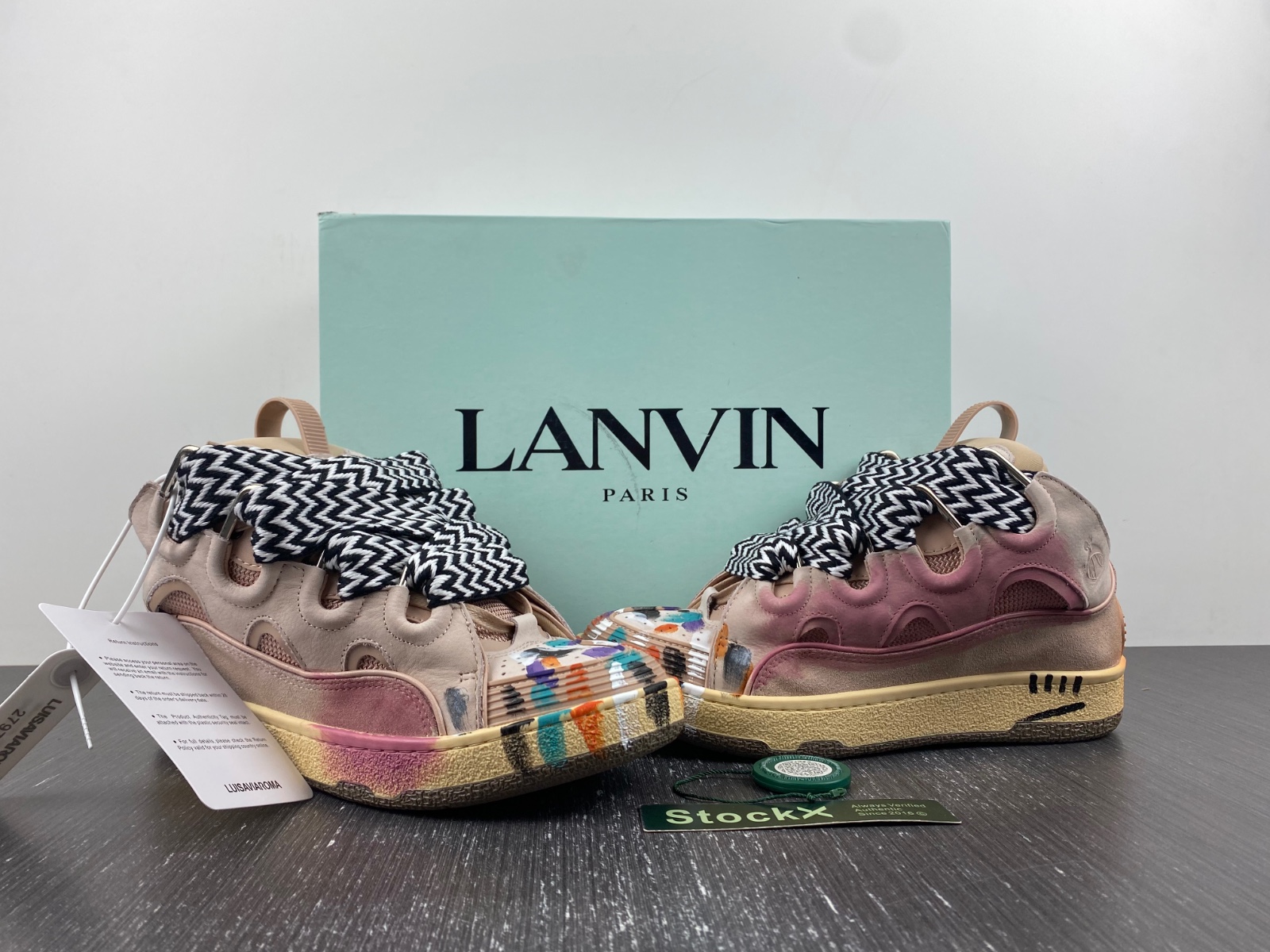 LAN Leather Curb Gallery Dept. Pale Pink Multi FW-SKDK02-DRGD-P22B5S0