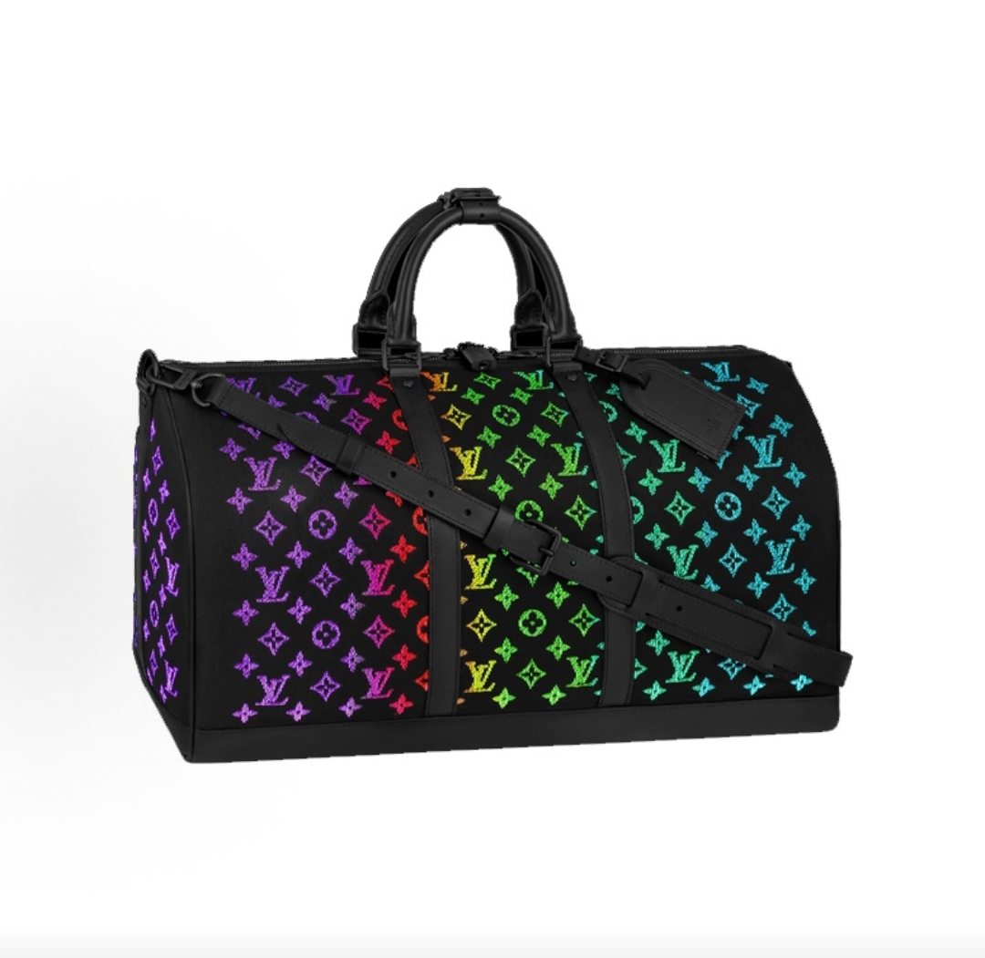 L X V Keepall Bag LED Rainbow Lights Size：50x29x23CM