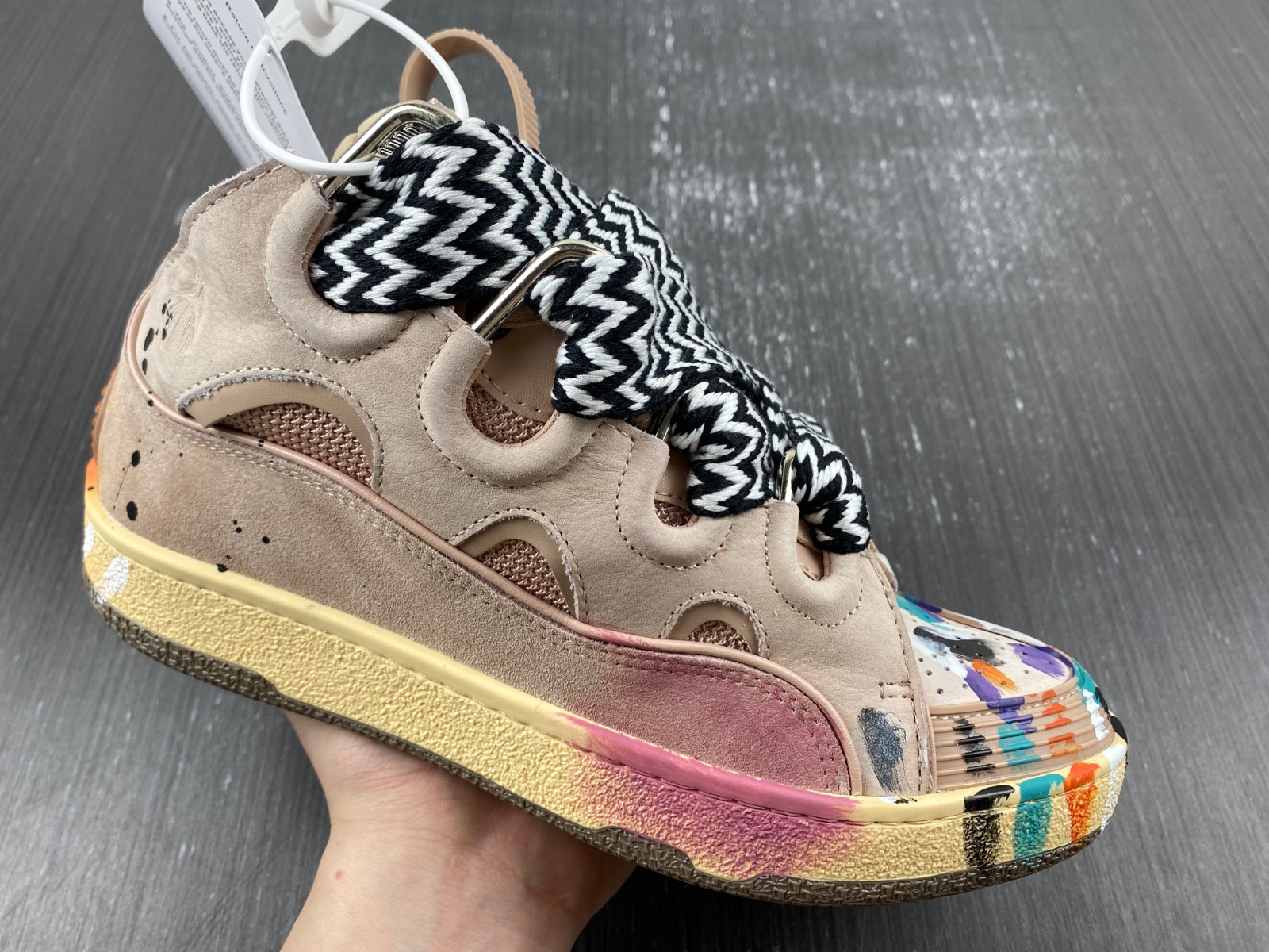LAN Leather Curb Gallery Dept. Pale Pink Multi FW-SKDK02-DRGD-P22B5S0 detail 7