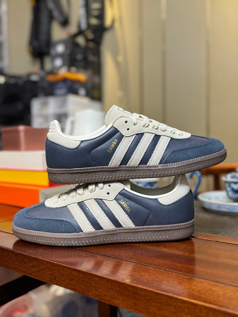 阿迪达斯德训深蓝 灰蓝 Adidas Originals Samba JI3217