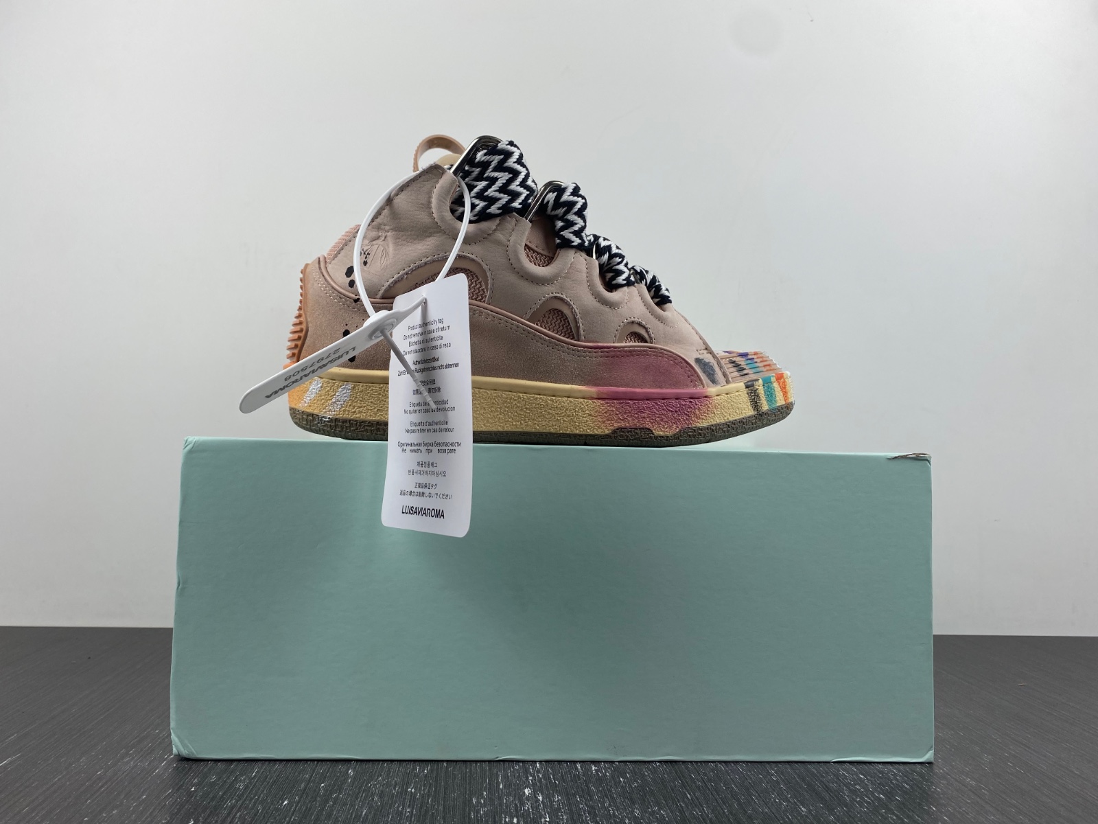 LAN Leather Curb Gallery Dept. Pale Pink Multi FW-SKDK02-DRGD-P22B5S0 detail 3