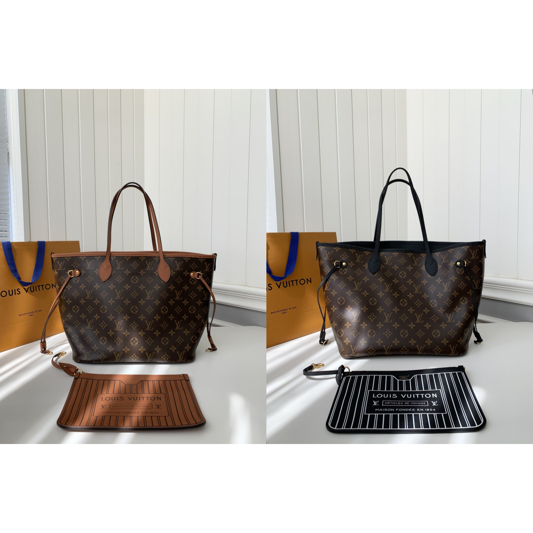 L X V Counter Seasonal New NEVERFULL INSIDE OUT Medium Shopping Bag M12061 Size：28*14*31cm