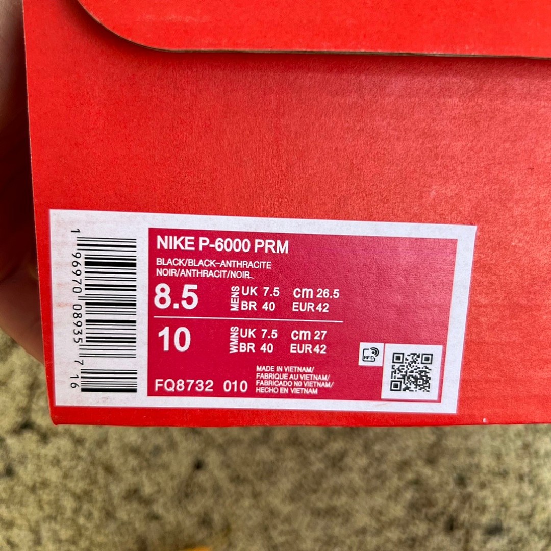 Nike P-6000黑色 Nike耐克男鞋 P-6000 PRM 网面透气耐磨运动训练复古跑步鞋 fq8732-010