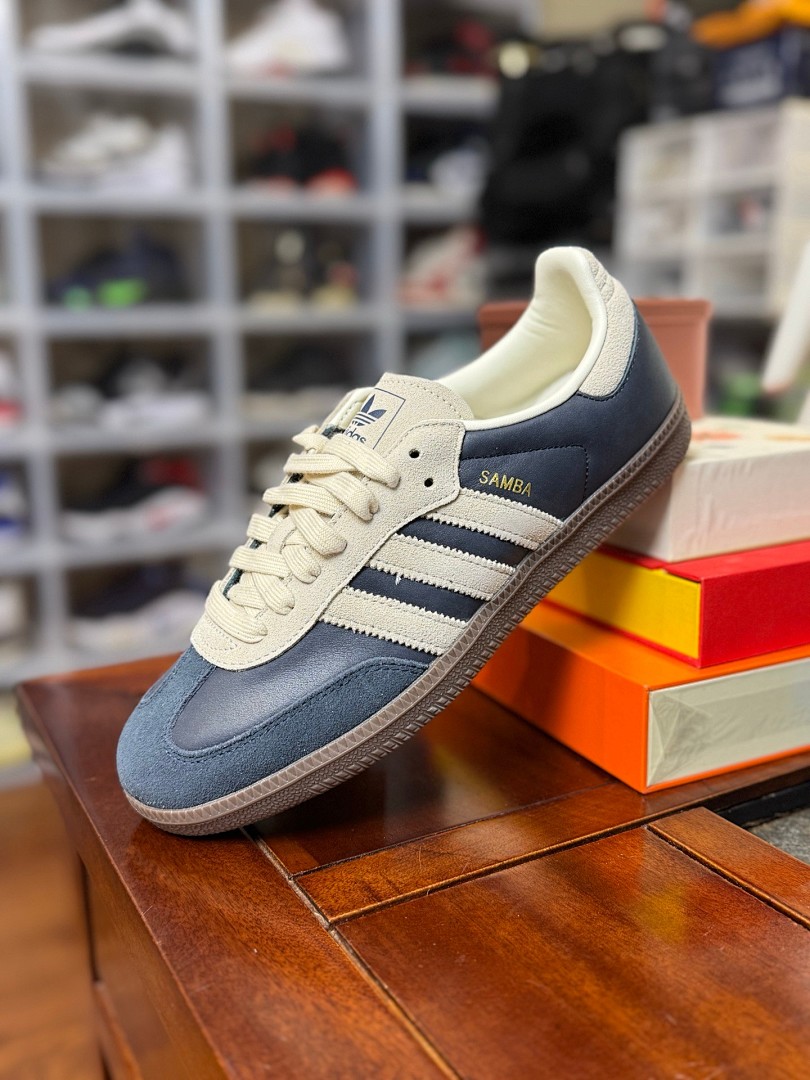 阿迪达斯德训深蓝 灰蓝 Adidas Originals Samba JI3217