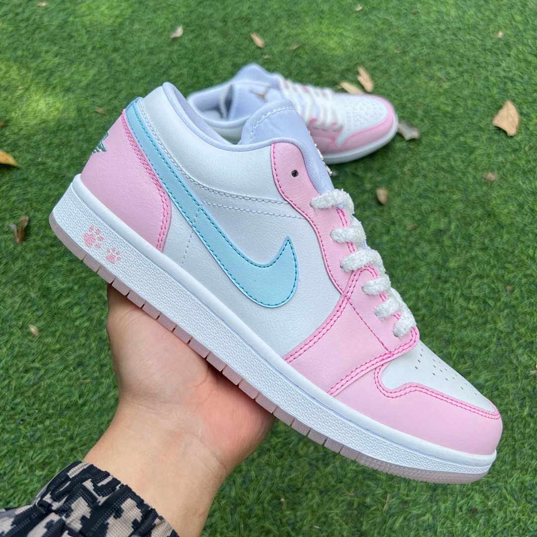 aj1低帮白粉蓝 Air Jordan 1 AJ1白粉蓝猫爪冰淇淋低帮篮球鞋HM3706-141