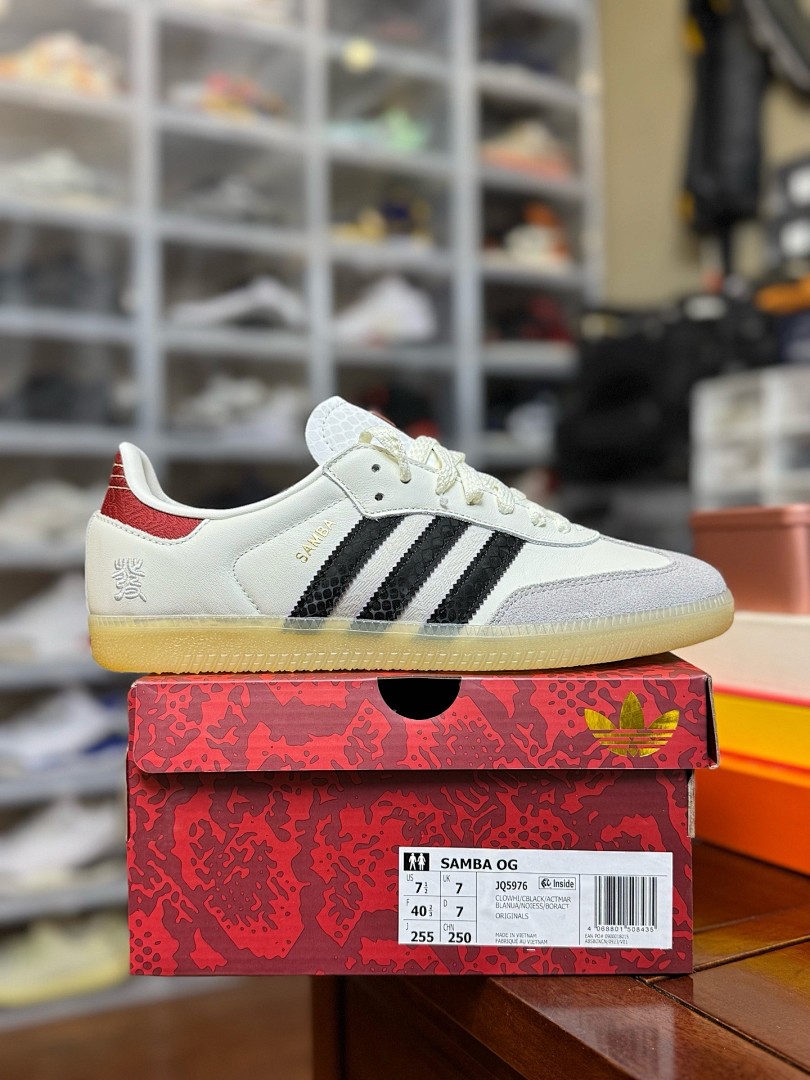 阿迪达斯德训 CNY蛇年限定白黑红 Adidas Originals Samba 桑巴德训鞋  JQ5976