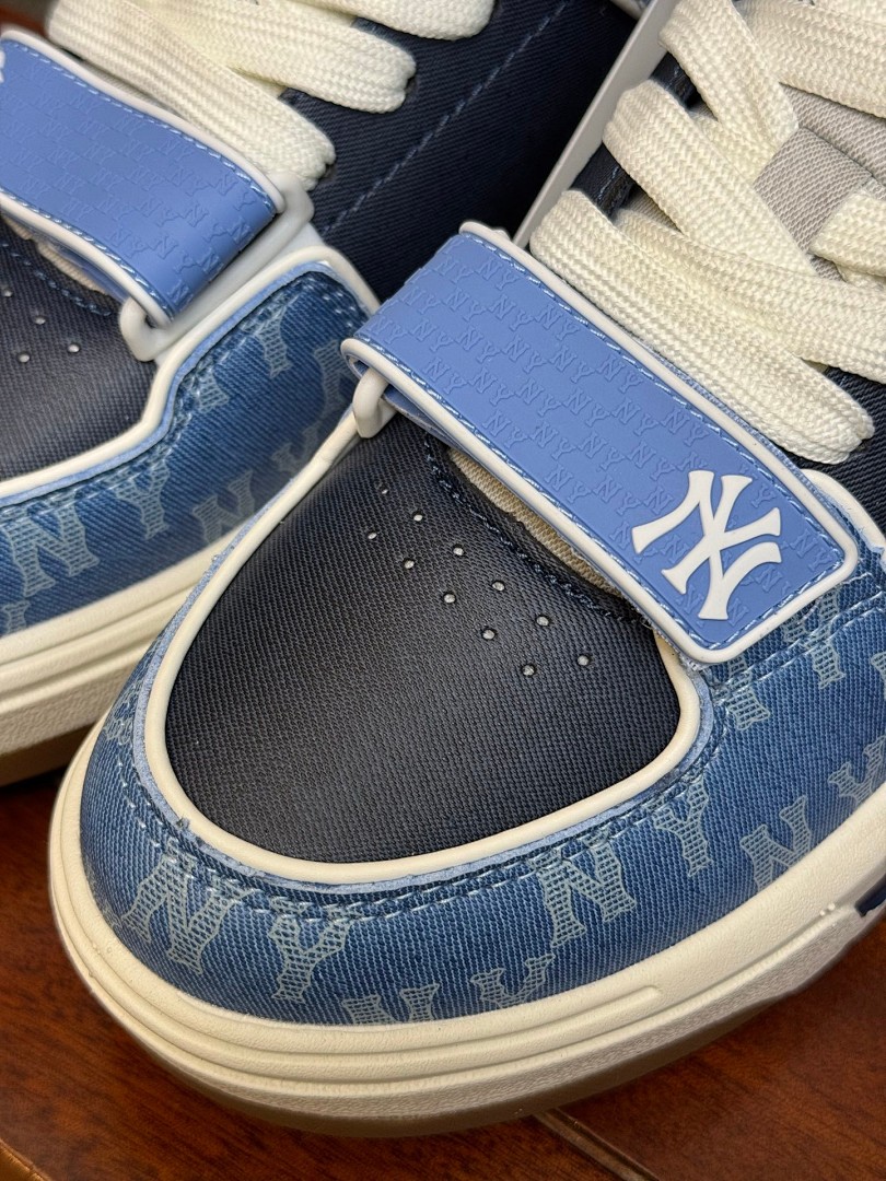 MLB黑蓝牛仔  Chunky Liner Basic MID 中帮魔术贴 老化牛仔蓝 增高厚底板鞋 3ASXCHL4N (GP008)