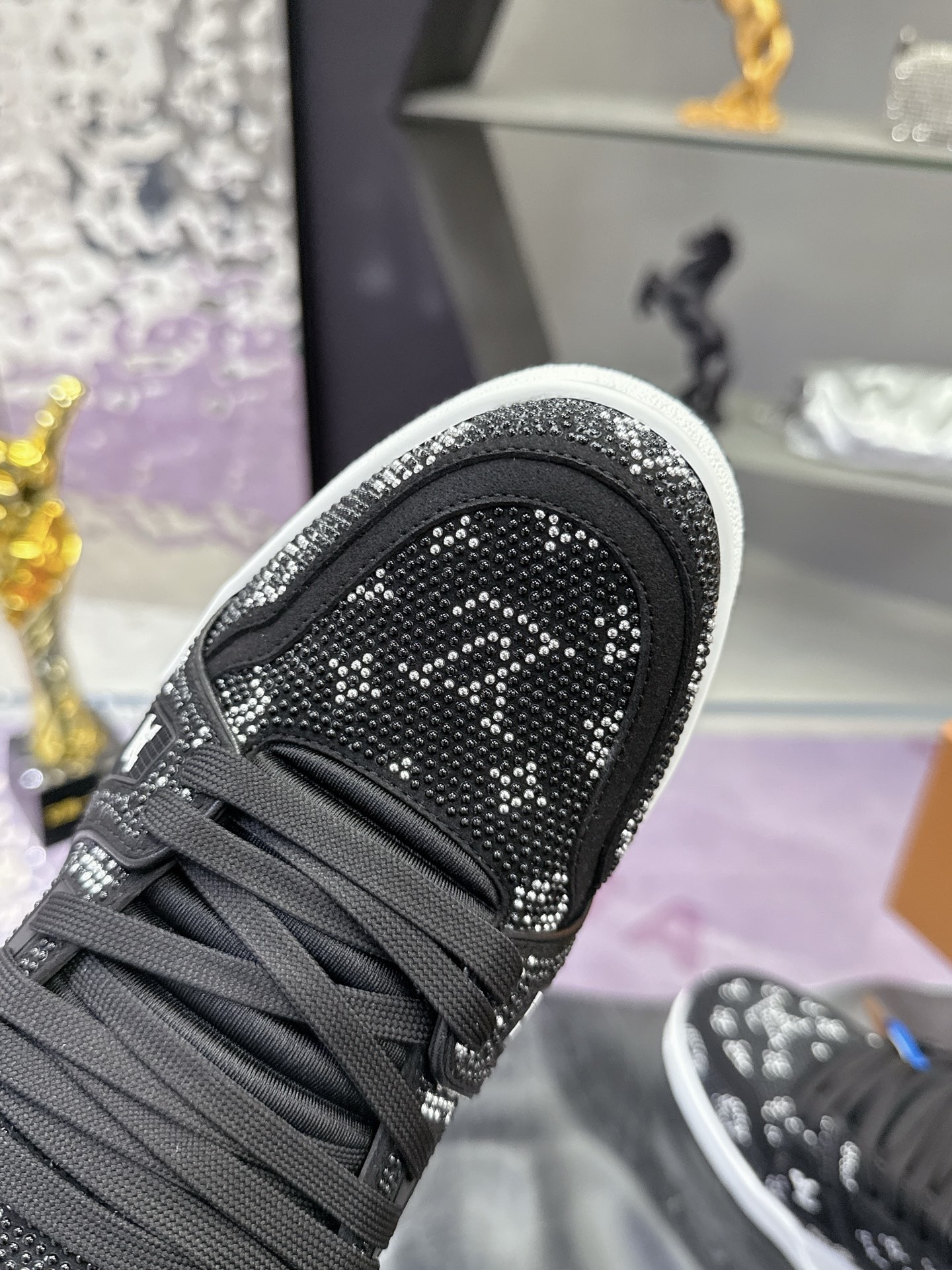 L X V Hand-set Rhinestones Sneaker detail 3