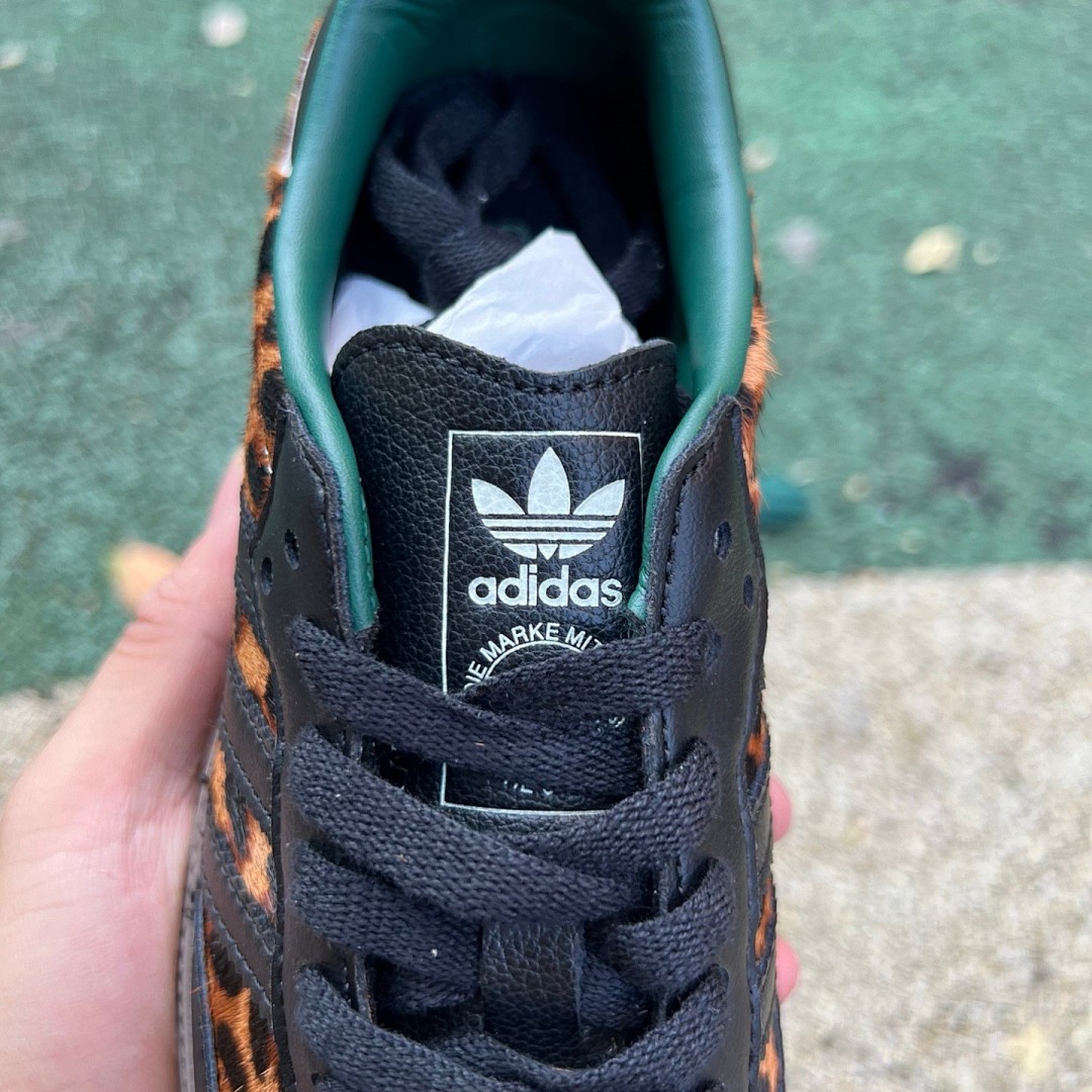 阿迪德训板鞋豹纹黑色 s2纯原版 阿迪达斯Adidas Samba OG T头鞋 豹纹复古德训板鞋 JI2735