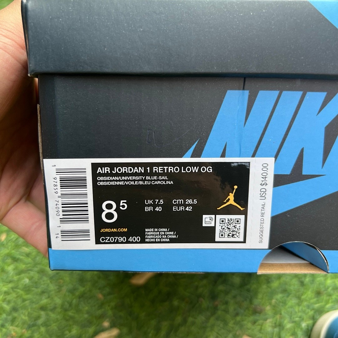 aj1低帮黑曜石 y纯原版 Air Jordan 1 Low AJ1黑白蓝黑曜石低帮篮球鞋CZ0790-400