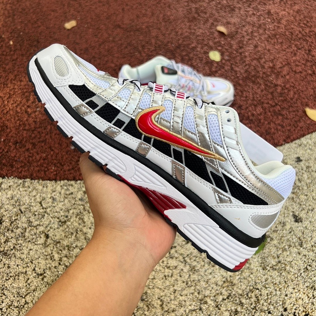 Nike P-6000白银黑红 Nike耐克 P-6000 PRM 网面透气耐磨运动训练复古跑步鞋 BV1021-101