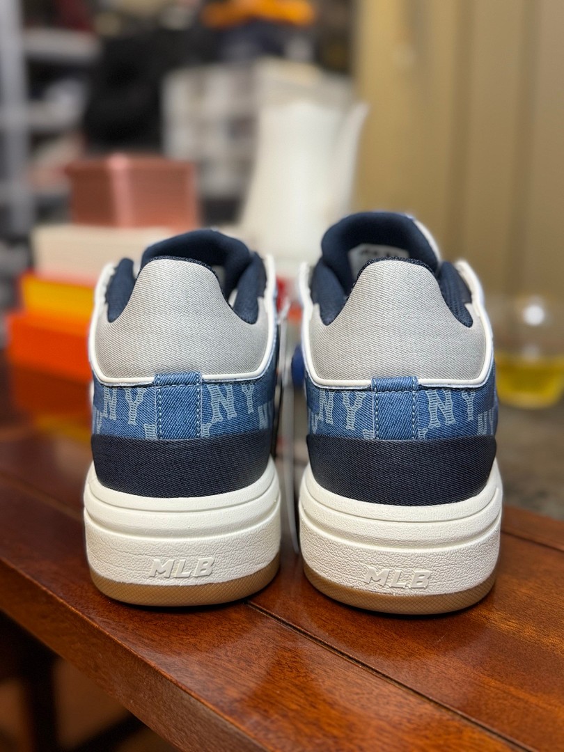 MLB黑蓝牛仔  Chunky Liner Basic MID 中帮魔术贴 老化牛仔蓝 增高厚底板鞋 3ASXCHL4N (GP008)