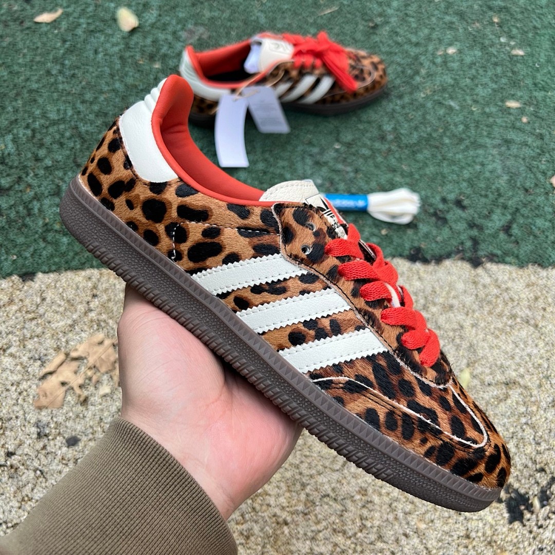 阿迪达斯德训豹纹橙色 s2纯原版 阿迪达斯Adidas Samba OG经典豹纹低帮休闲德训板鞋JI2734
