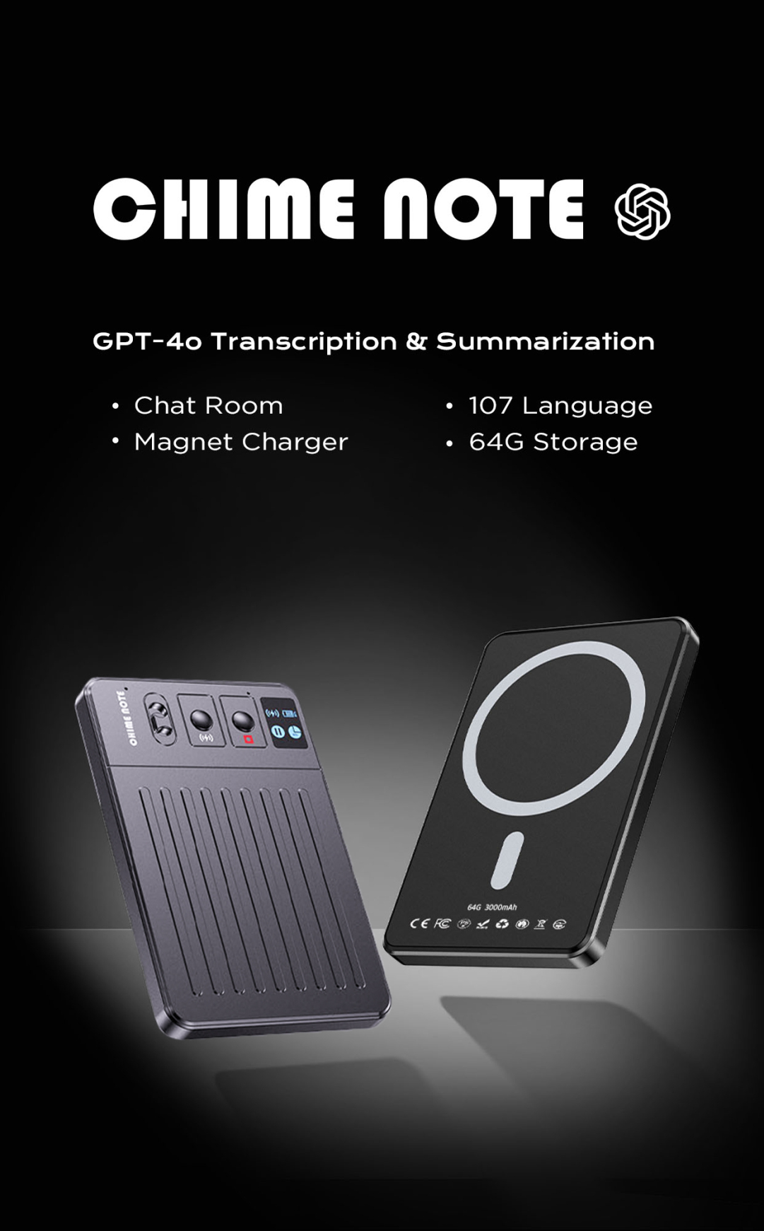 CHIME 軽々しい NOTE PRO AI ボイスレコーダー 文字起こし＆要約料金 