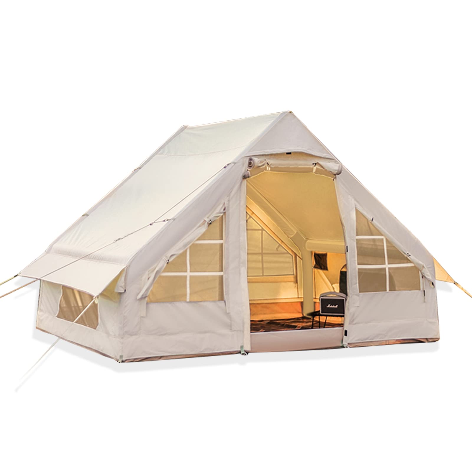 【Sports&Outdoors】6.3㎡ Inflatable Cotton Series Tent Portable Family People Outdoor Travel, 4-6 Person Large Tent
