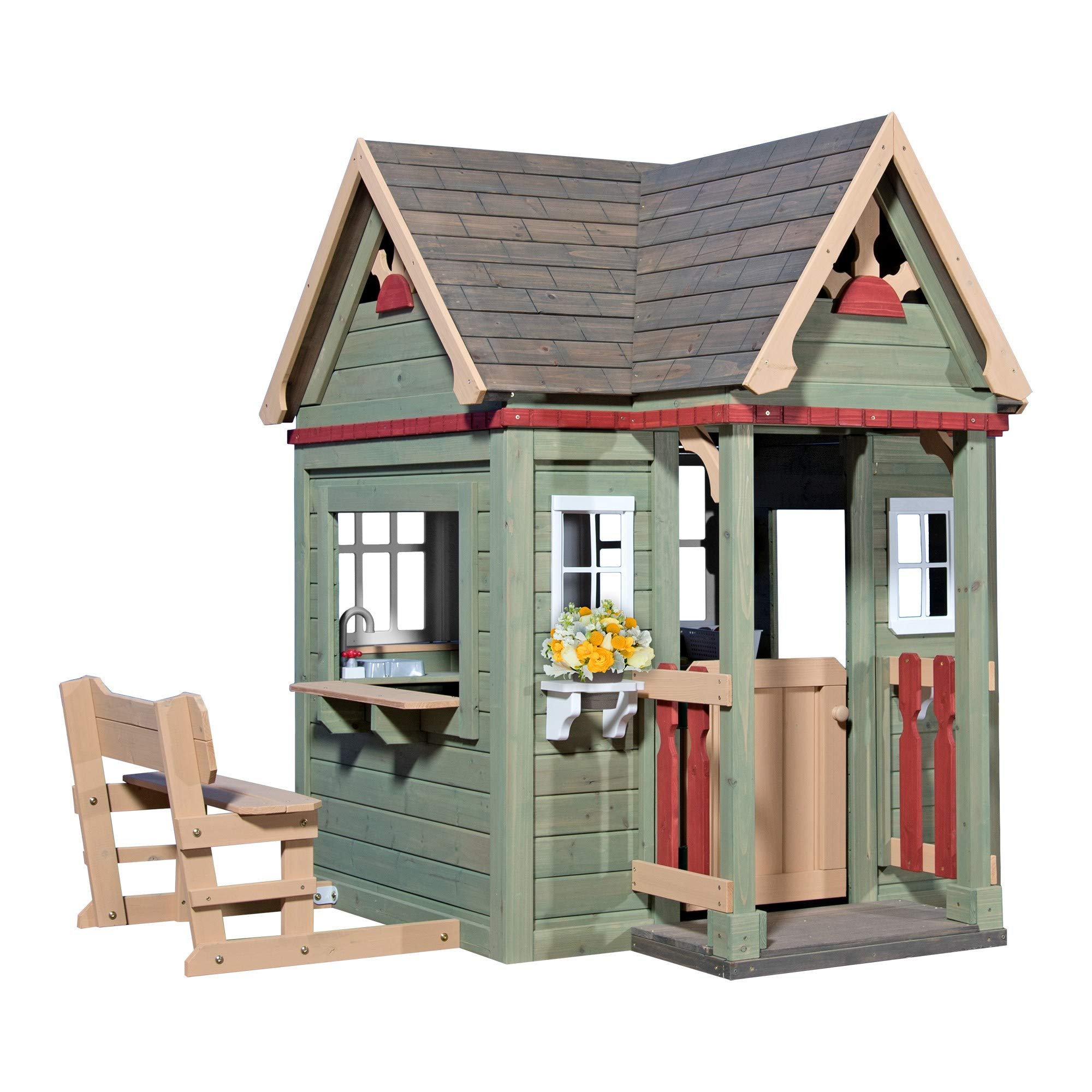 【Sports&Outdoors】Victorian Inn All Cedar Outdoor Wooden Playhouse