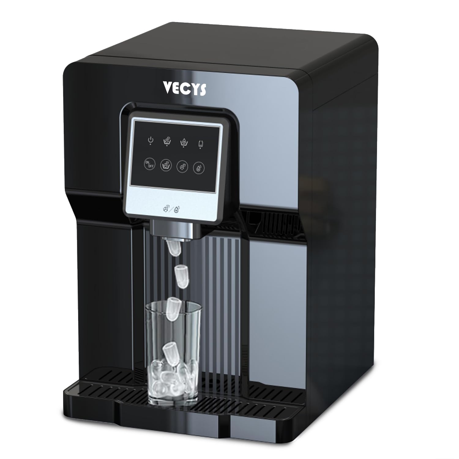 VECYS Water Cooler Dispenser with Built-in Ice Maker, 26LB Daily Ice Production and Refreshing Cold Water for RV and Home Countertop Use (NO Hot Water)