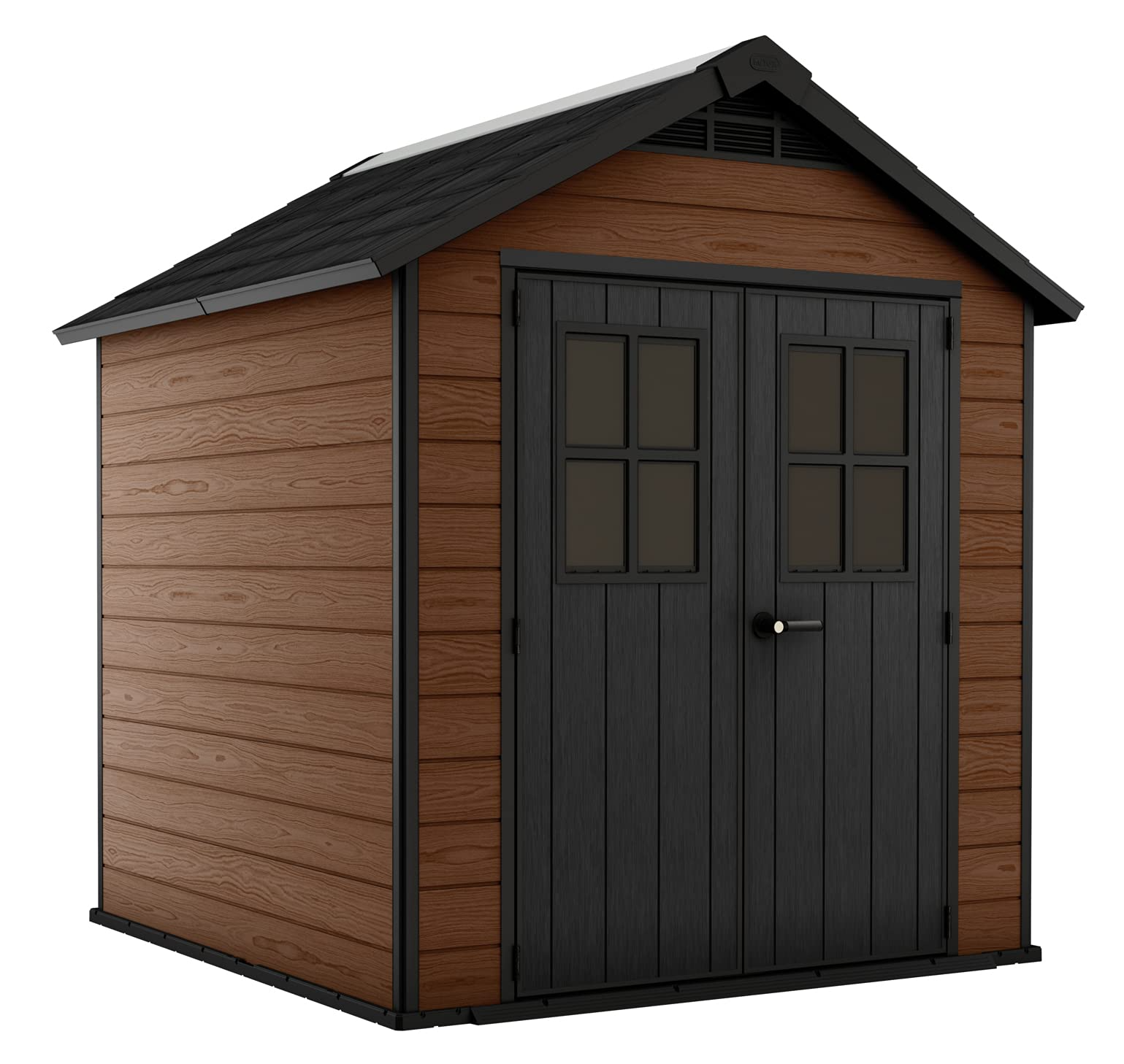 【Storage Shed】【BS】7.5×7 Large Resin Outdoor Storage Shed Kit – Perfect to Store Patio Furniture, Garden Tools