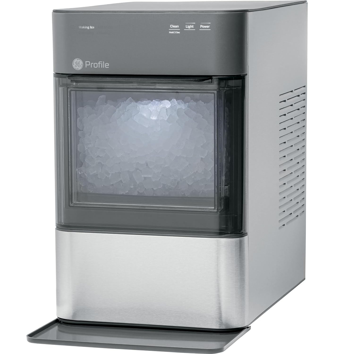 GE Profile Opal 2.0 | Countertop Nugget Ice Maker with Side Tank | Ice Machine with WiFi Connectivity | Smart Home Kitchen Essentials | Black Stainless