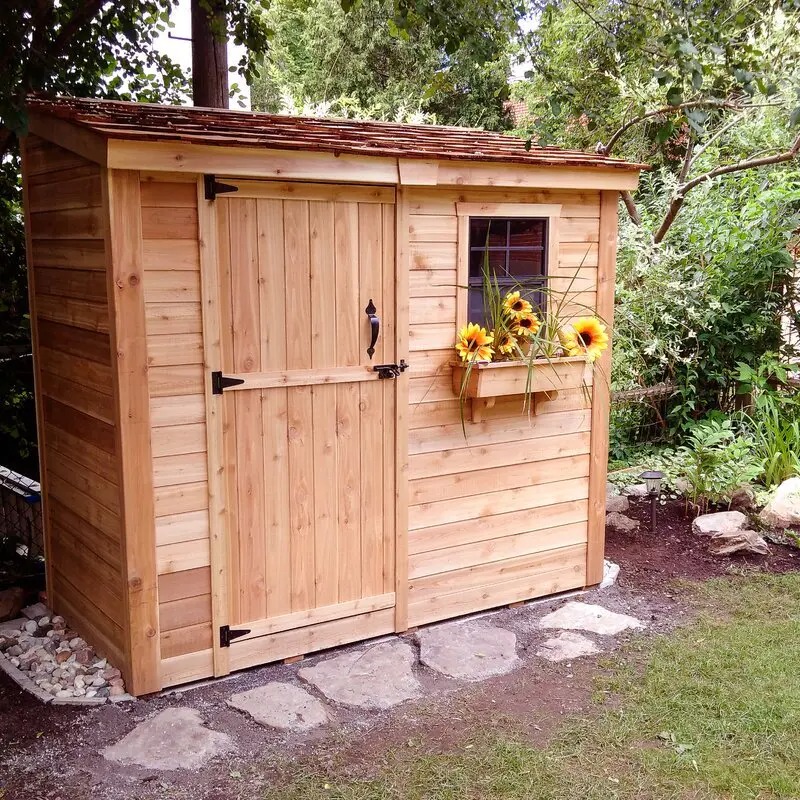 【Storage Shed】8.5 ft wide x 4.5 ft deep solid wood inclined storage shed