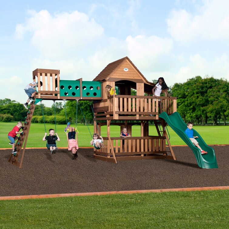 【Sports&Outdoors】Backyard Discovery Woodridge Elite All Cedar Wooden Swing Set