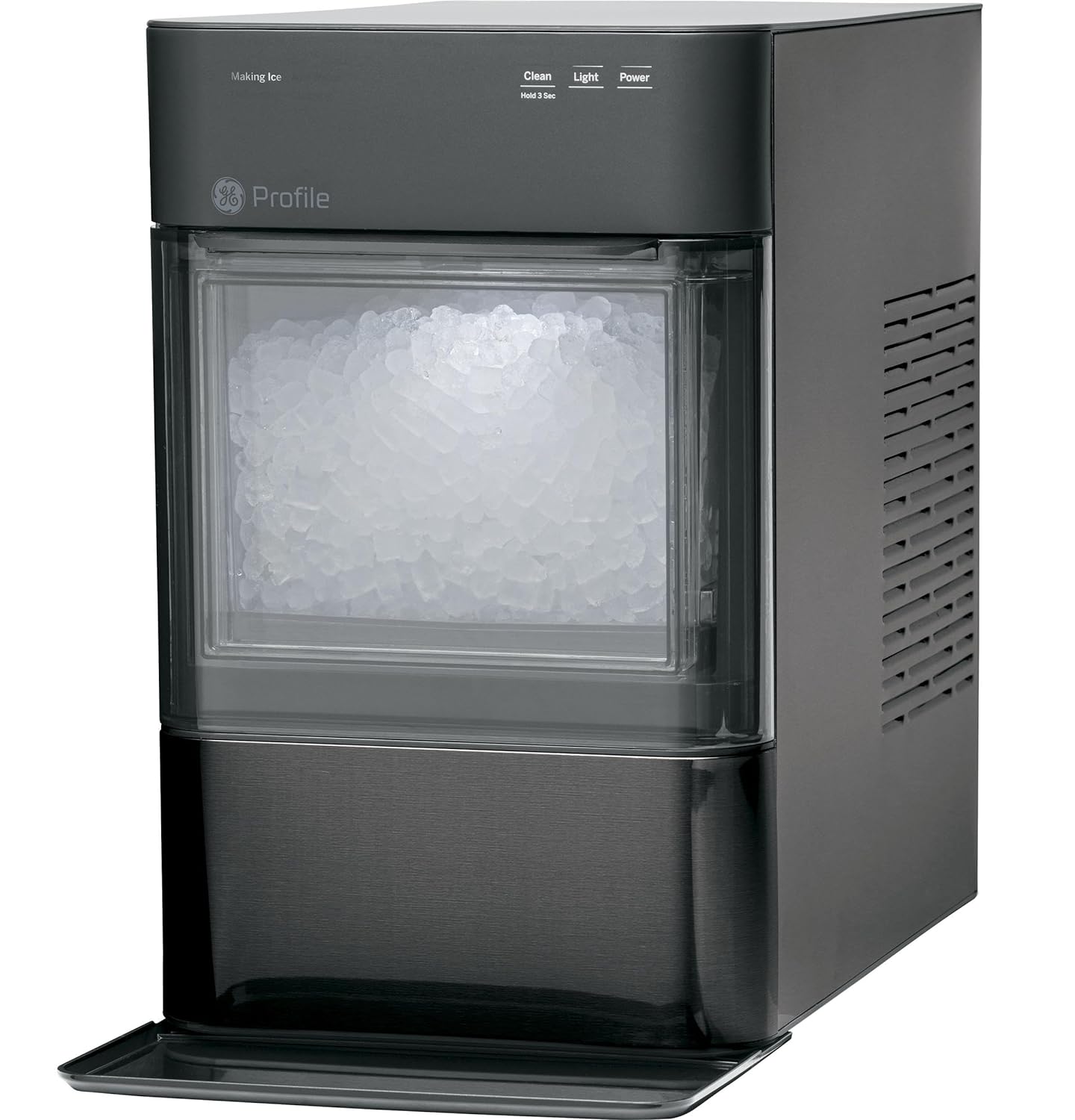 GE Profile Opal 2.0 | Countertop Nugget Ice Maker with Side Tank | Ice Machine with WiFi Connectivity | Smart Home Kitchen Essentials | Black Stainless