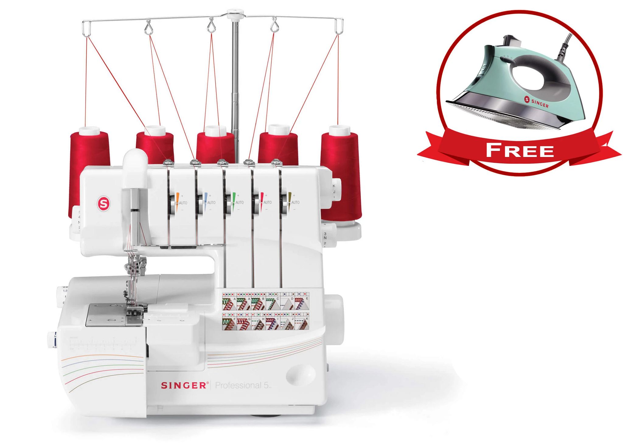 Professional 5 14T968DC Serger FREE Iron Bundle