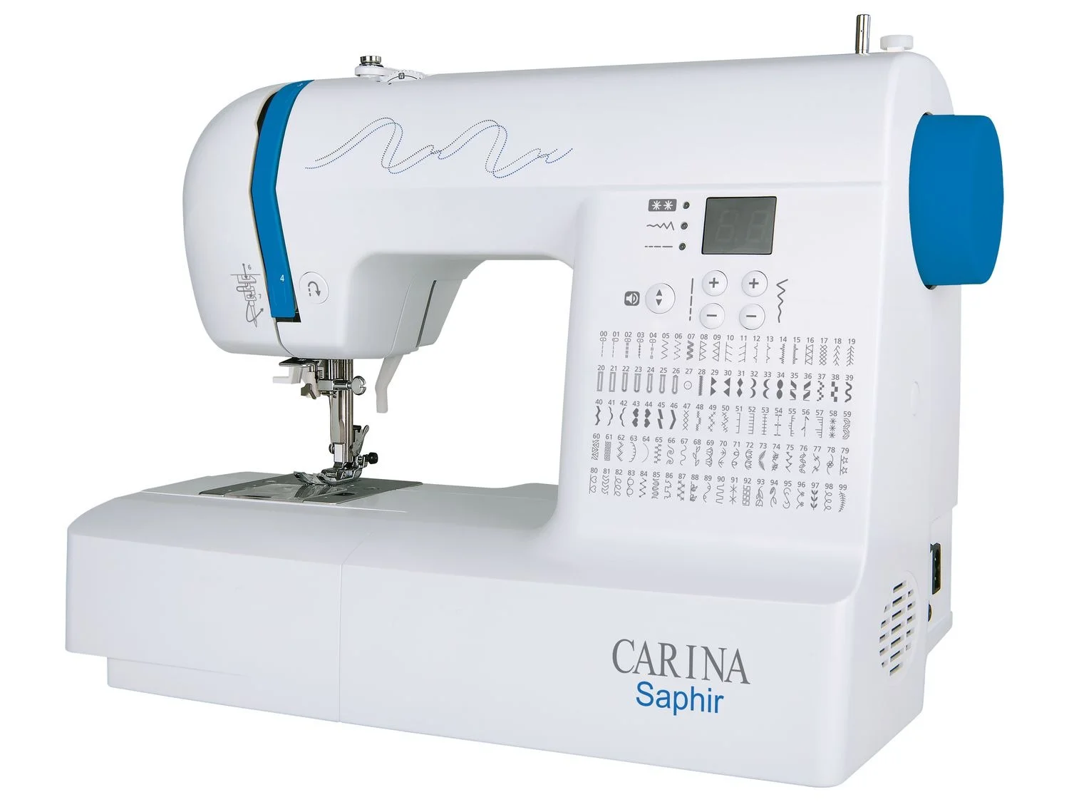 Carina Computer Nhmaschine Saphira, 100 Nhprogramme, 7 Knopflcher, mit Anschiebetisch