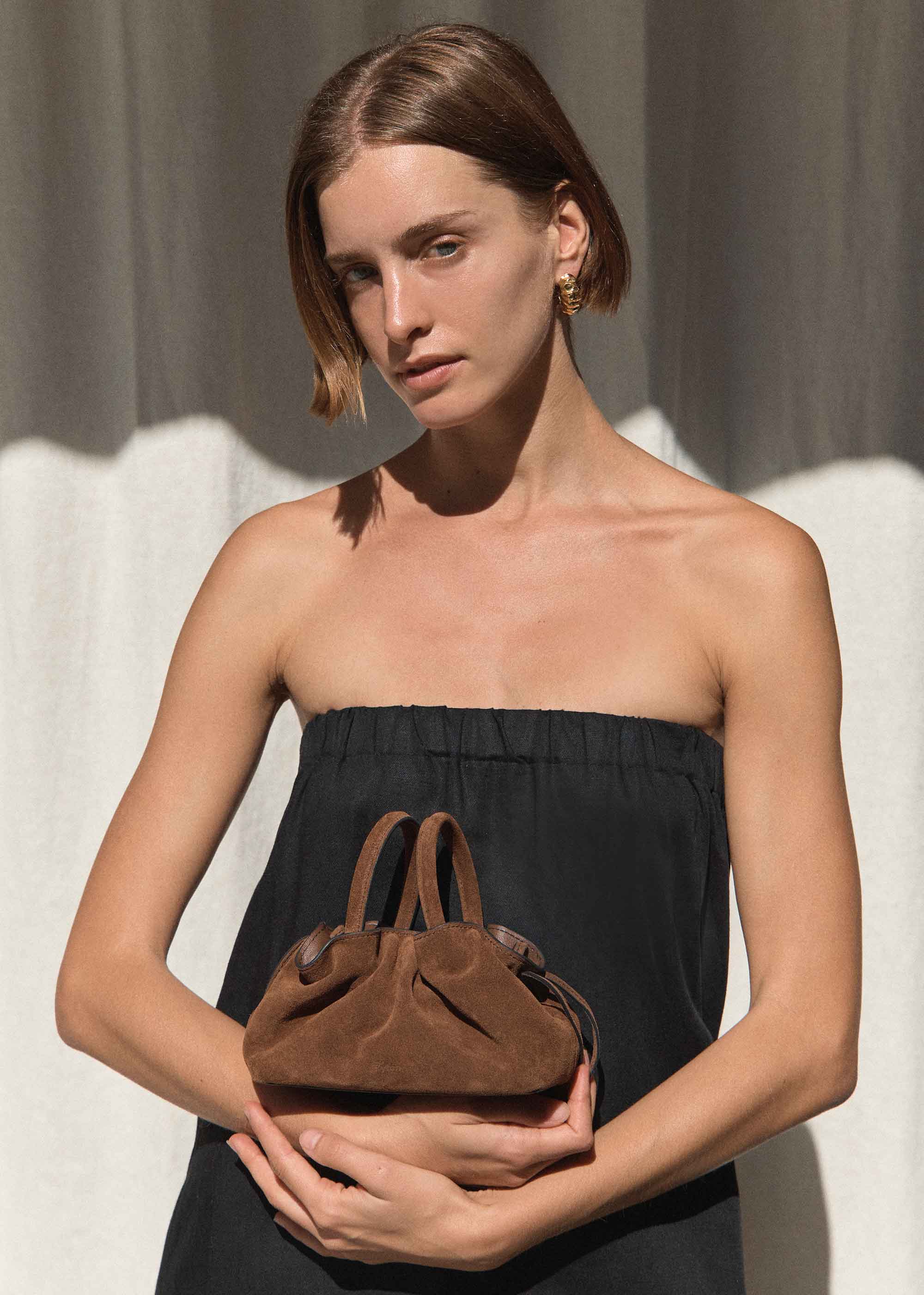 21.55 Brown Suede Mila Mini Tote