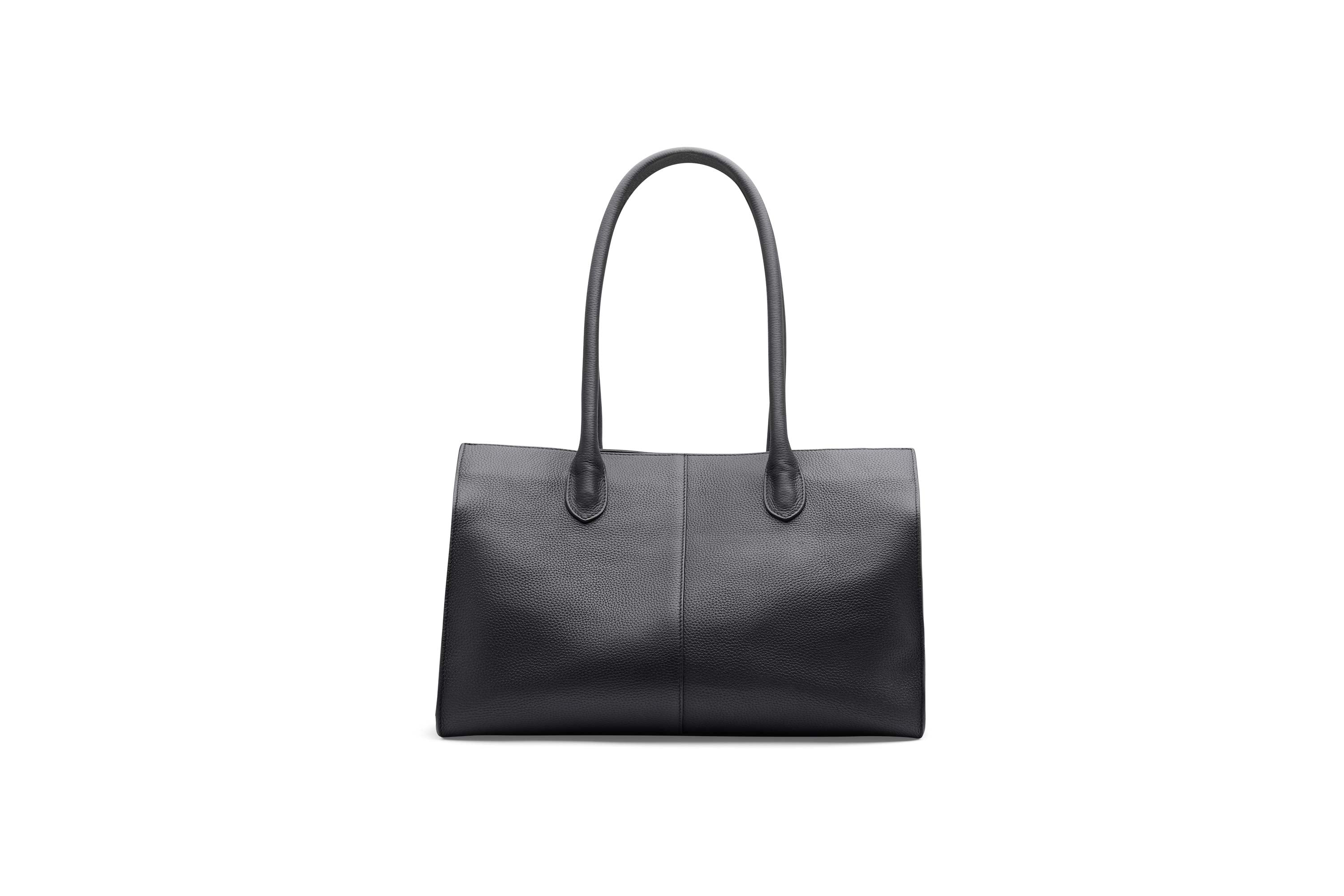 7.44 Black Soft Grained Large Tote