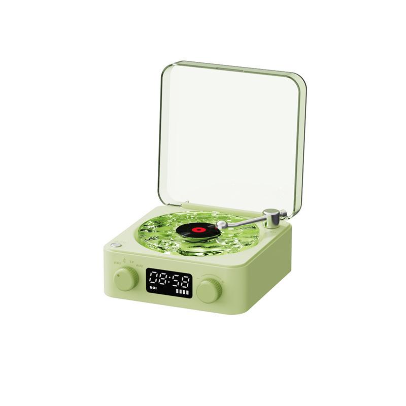 Retro Vinyl Record Player Shaped White Noise Bluetooth Speaker Sleep Aid Turntable Speaker With Dynamic Water Ripple RGB Light
