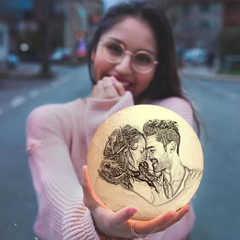 Photo Moon Lamp, Custom 3D Photo Light - Remote Control 16 Colors