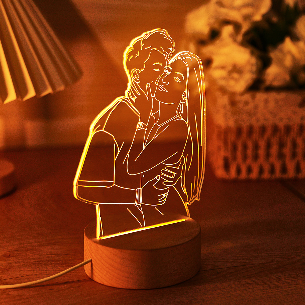 Custom 3D Photo Lamp Led for Bedroom, Personalized Night Light Gift for Lovers
