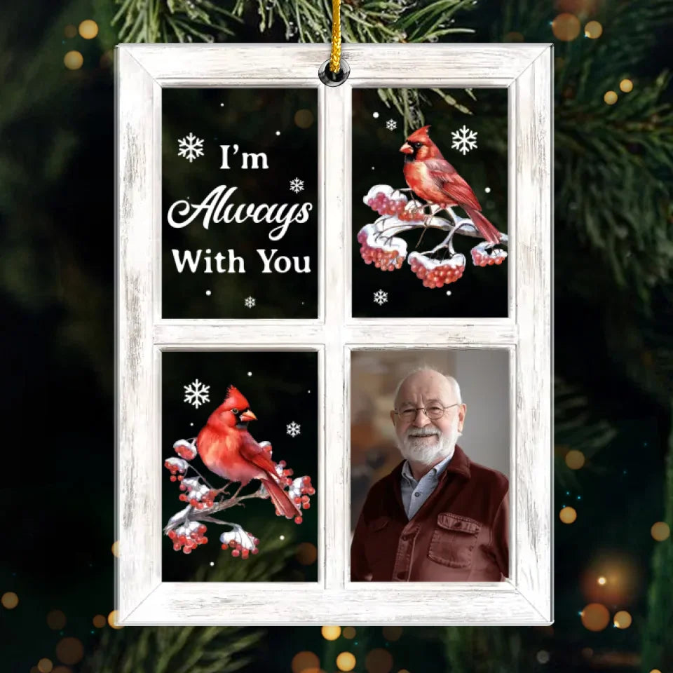 Custom Photo Cardinals Appear When Angels Are Near Memorial Personalized Custom Ornament Acrylic Custom Shaped Sympathy Gift Christmas Gift For Family Members