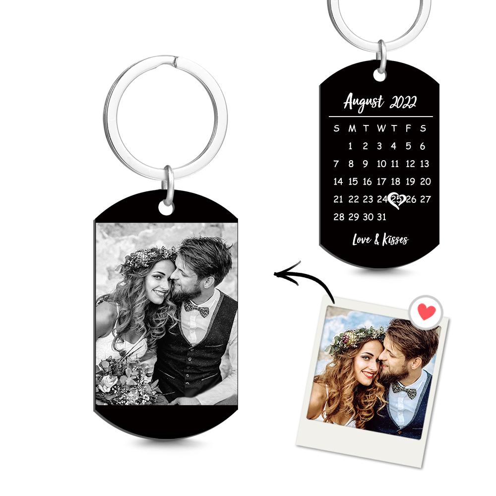 Custom Keychain Photo Calendar Keychain Tag Keychain Gift For Newly Married Couples Key Chains