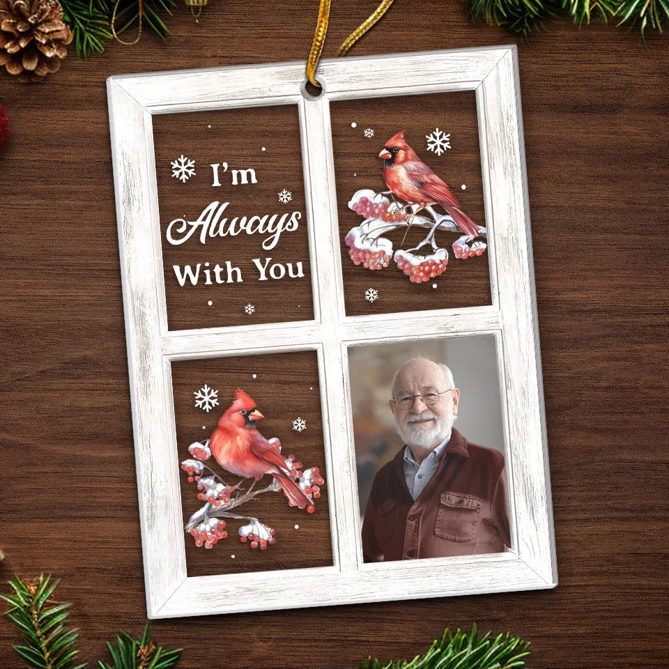 Custom Photo Cardinals Appear When Angels Are Near Memorial Personalized Custom Ornament Acrylic Custom Shaped Sympathy Gift Christmas Gift For Family Members