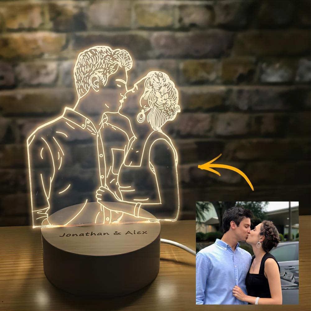 Custom 3D Photo Lamp Led for Bedroom, Personalized Night Light Gift for Lovers