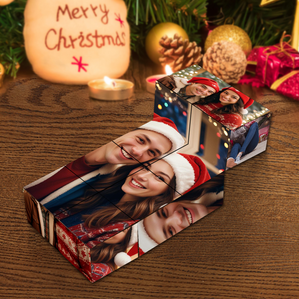Multiphoto Photo Cube Personalised Folding Picture Cube Photo Frame Christmas Gifts